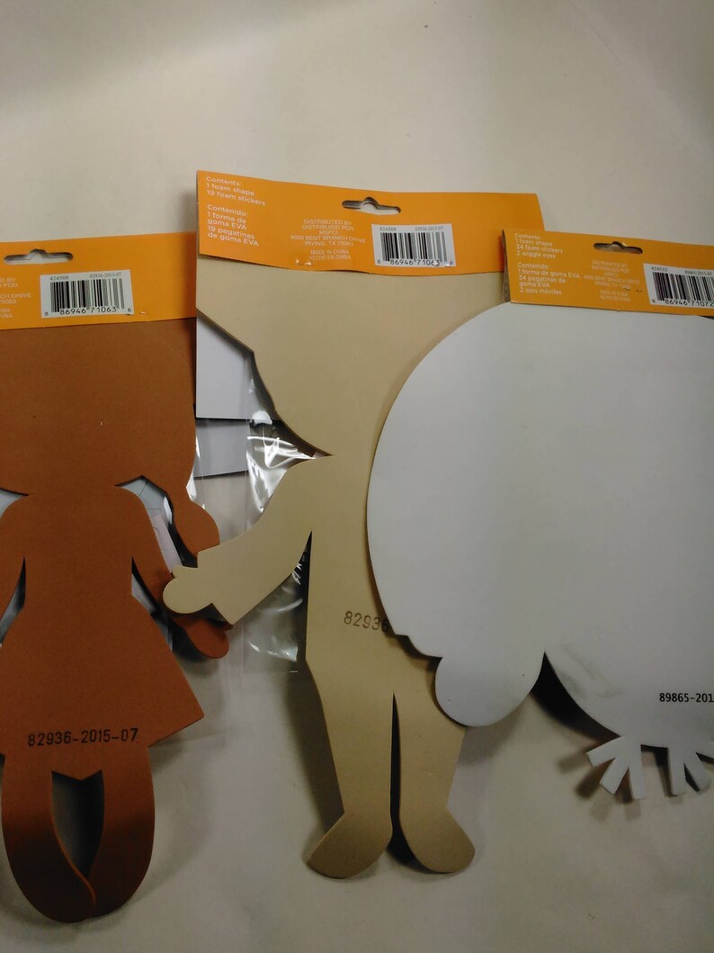 Indian Boy And GirlGreat For ThanksgivingEach Individually WrappedMade By CreatologNew Y Set Of Three Foam Children/'s Craft KitsTurkey