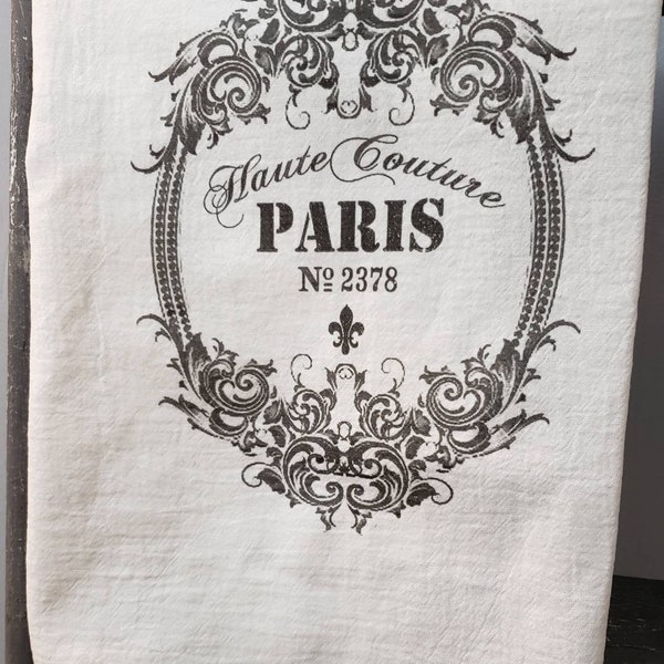 Dish Towel Flour Sack Towel Haute Couture Dish Towel French Country Kitchen Décor Paris Linens Housewarming Gift