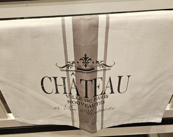 Grain Sack Dish Towel French Country Tea Towel French Chateau Kitchen Tea Towel Kitchen Decor Linens Tea Towel Gift