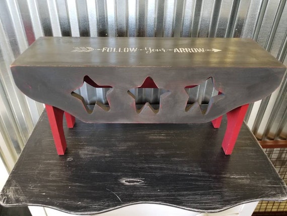 Vintage Bench Kids Wood Bench Shabby Chic Follow Your Arrow Etsy