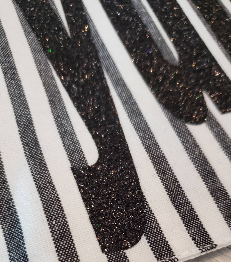 Placemats Black White Placemat Set Striped Placemats YUM Etsy