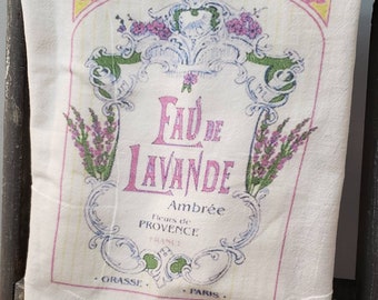 Flour Sack Dish Towel French Country Lavender Kitchen Dish Towel Country Farmhouse Linens Housewarming Gift