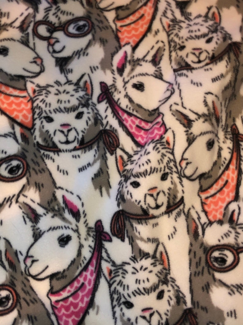 Alpaca llama Fleece & Flannel blanket throw baby crib alpaca Etsy