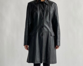 Vintage Black Leather Jacket Minimalist TImeless Sleek