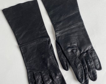 Vintage black leather gloves retro minimalist