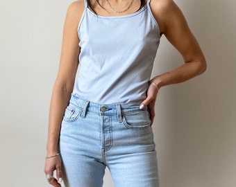 Vintage y2k baby blue cami camisole tank top  sleeveless