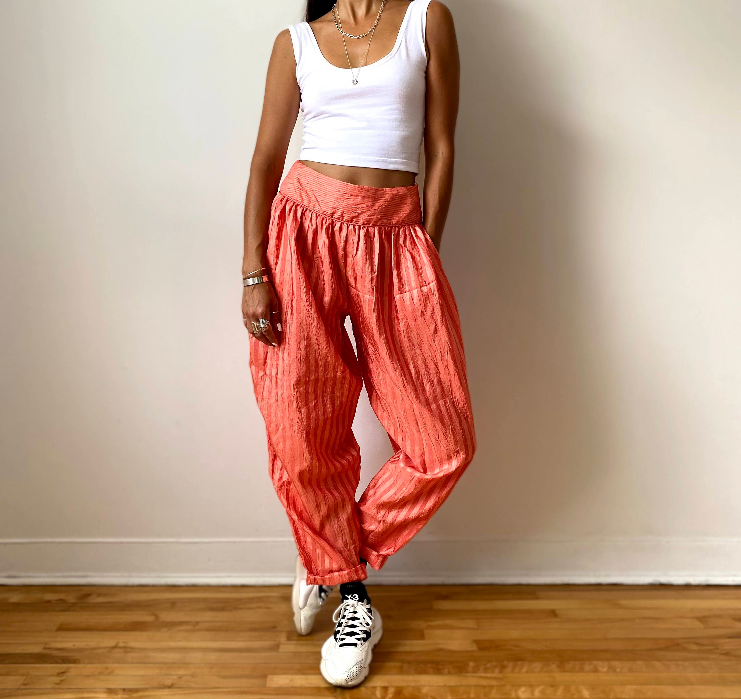 Vintage Coral Balloon Pants Lightweight 