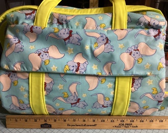 Diaper Bag and Changing Pad made with Dumbo Fabric