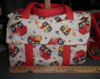 Diaper Bag & Changing Pad made with Truck Fabric