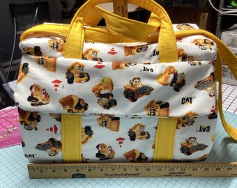 Diaper Bag and Changing Pad made with Cat Fabric