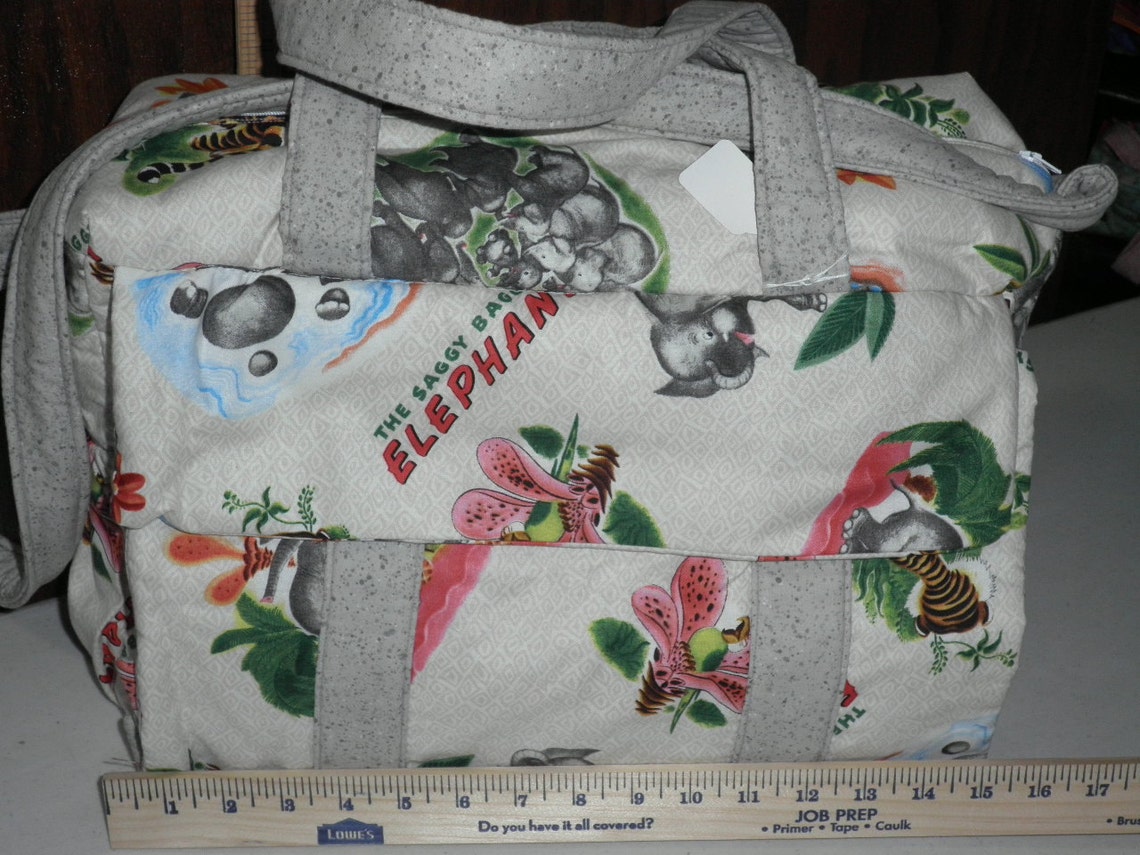 Diaper Bag Made With Saggy Baggy Elephant Fabric Etsy