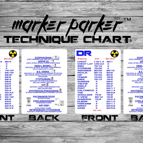 Xray Technique Chart Etsy