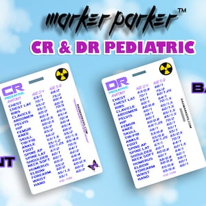 PEDIATRIC  DR and CR Technique Chart for X-Ray Technologist