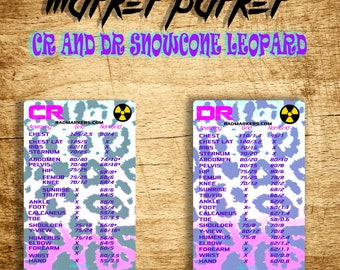 SNOWCONE LEOPARD Cr and Dr Only Technique Chart X-Ray Tech