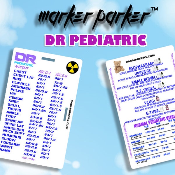 PEDIATRIC  DR Technique Chart for X-Ray Technologist