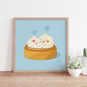 Knödel Kinderzimmer Kunstdruck Kawaii Bao Wohndeko Asiatisch Baby Shower Geschenk Kinderzimmer Wand Kunst Asiatisches Essen Art Dekor neugeborenen Geschenk Knödel Poster