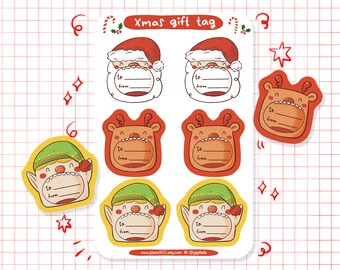 Elf Eyes Kisses Christmas Gifts Stickers Labels School Craft Fair Fayre Reindeer