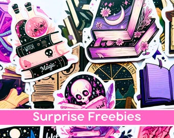 Witchy Book Sticker Pack, Bookish Witch Kindle Stickers, Spell Books, Magic Book Stickers, Gothic Book Decor, Wiccan Stickers, Dark Academia