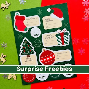 Leuke sticker kerstcadeau, cadeaulabels vakantie, stickers cadeauverpakking, kerstmanlabels, van en naar labels, kindercadeau, naamstickers