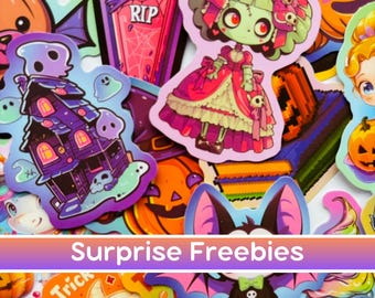 Cute Halloween Journal Mystery Sticker Pack, Fall Witchy Scrapbook Kit, Kawaii Horror, Goth Junk Journaling, Autumn Bullet Journal