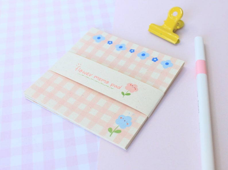 Handmade Cute Flowers Memo Pad Memo Note Pad for Journal Memo Note for Bullet Journal /& Planner Kawaii Memo Note Pad