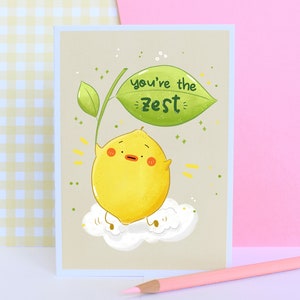 Você é o melhor cartão de incentivo, cartão de limão Kawaii, cartão de incentivo de frutas, cartão de afirmação, cartão para amigos, cartão reciclado