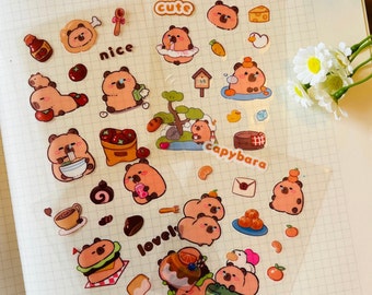 Capybara Sticker Bag Bullet Journal Birthday Gift Capybara Assorted Stickers Cute Capybara Gift Mixed Planner Stickers Journal Sticker Set