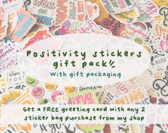 Kindness Gift Positivity Sticker Pack Motivational Gift for Kids Inspirational Gift Uplifting Quotes Laptop Stickers Gift for Friends