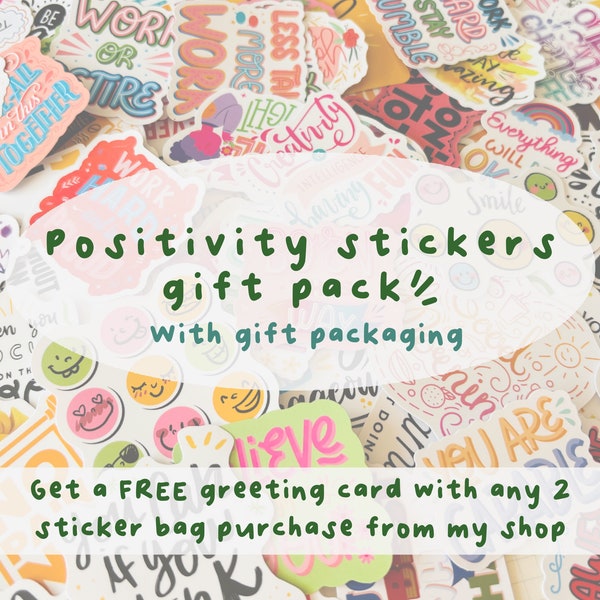 Kindness Gift Positivity Sticker Pack Motivational Gift for Kids Inspirational Gift Uplifting Quotes Laptop Stickers Gift for Friends