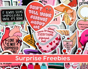 Self love mental health sticker bundle, pink love yourself sticker, motivational quote sticker pack, positive affirmation laptop decal
