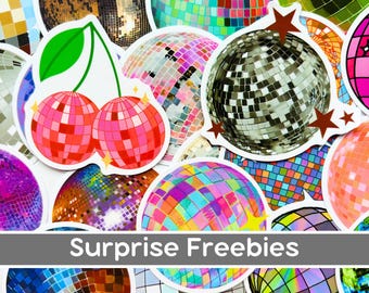Colorful Disco Ball Pinterest Girl Aesthetic Stickers, Retro Aesthetic, Cherries Sparkles Vinyl Phone Case Laptop Waterbook Decals