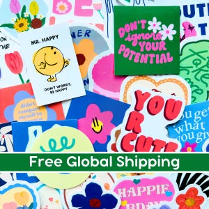 Pacchetto di adesivi con affermazione di positività per bambini, pacchetto di adesivi in vinile con citazioni motivazionali alla moda per Kindle, decalcomania per laptop esteticamente ispiratrice