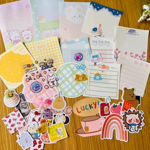 Sticker Grab Bag Kawaii Stationary Mystery Bag Assorted Memo sheet Grab Bag Random Sticker Pack Sticker Flake Bag Korean Memo Mix Set