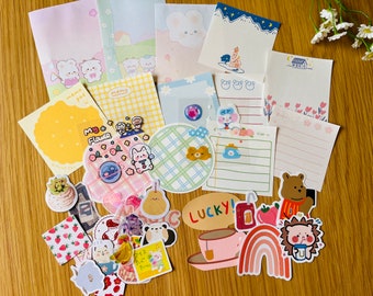 Bolsa sorpresa de pegatinas Kawaii, bolsa misteriosa de papelería, bolsa sorpresa de hojas de notas surtidas, paquete de pegatinas aleatorias, bolsa de pegatinas en copos, juego mixto de notas coreanas