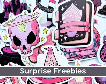 Pink Halloween Witchy Vinyl Sticker Bundle, Magic Decal Sticker Pack, Witchcraft Waterproof Kindle Decal, Water Bottle Sticker, Magic Potion