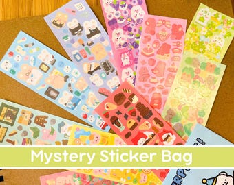 Holographic deco sticker mystery bag, Korean Polco sticker sheets, Aesthetic Journaling Stickers, Toploader Stickers, Stationery Gift Set