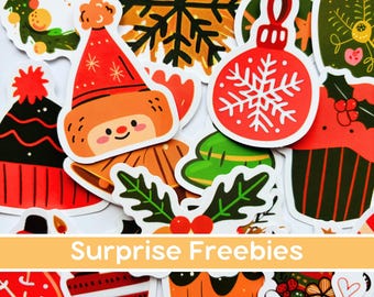 Pegatinas navideñas vintage, juego de pegatinas navideñas de arte popular, envoltorio de regalos navideños retro, pegatinas de decoración navideña acogedora, suministros para álbumes de recortes