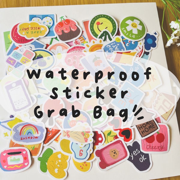 Kawaii Sticker Grab Bag Aesthetic Sticker Pack Mystery Random Sticker Pack Assorted Stickers Stationery Bag Waterproof Laptop Stickers