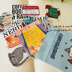 Litteraturpresent Vinylklistermärkespaket Kindle-present Bokcitat Merch Smut-present till vänner Läsartema Scrapbook-klistermärken Dagbokspresent bild 7
