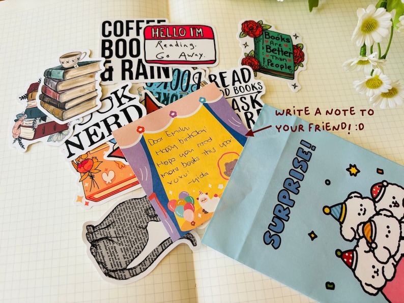 Litteraturpresent Vinylklistermärkespaket Kindle-present Bokcitat Merch Smut-present till vänner Läsartema Scrapbook-klistermärken Dagbokspresent bild 7