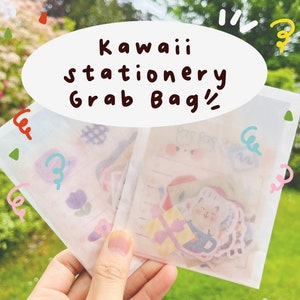 Sticker Grab Bag Kawaii Stationary Mystery Bag Assorted Memo sheet Grab Bag Random Sticker Pack Sticker Flake Bag Korean Memo Mix Set