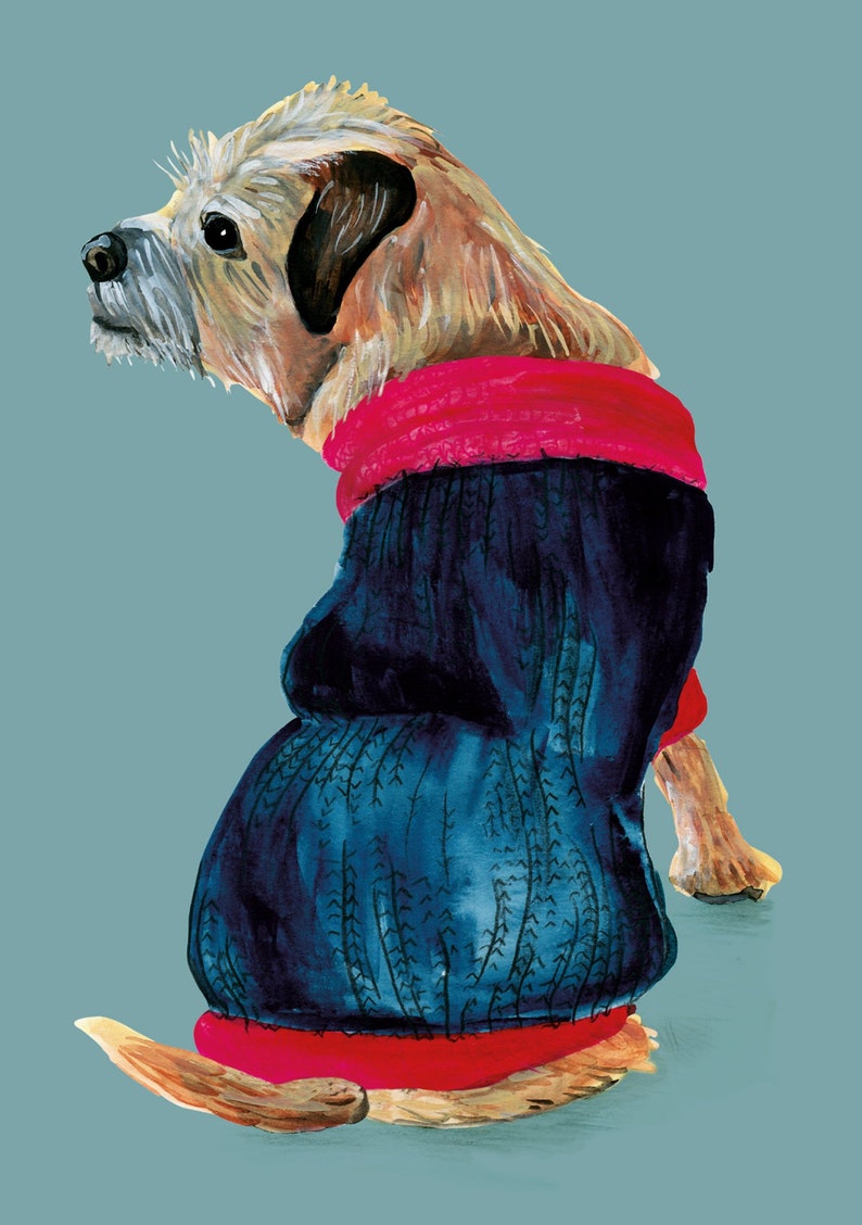 Border Terrier in Jumper A6 Card