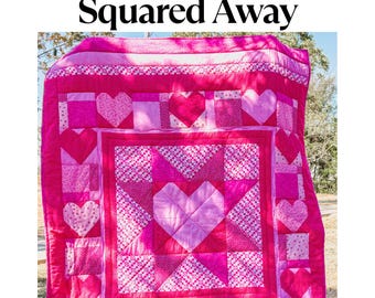 Hearts Squared Away quilt pattern - DIGITAL QUILT PATTERN - heart quilt