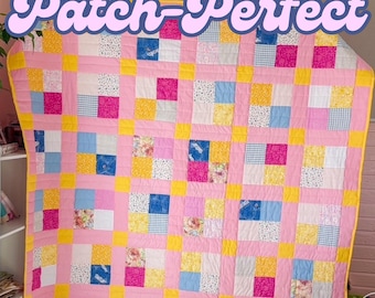 Patchwork Quilt Pattern – Beginner Friendly (Digital PDF)