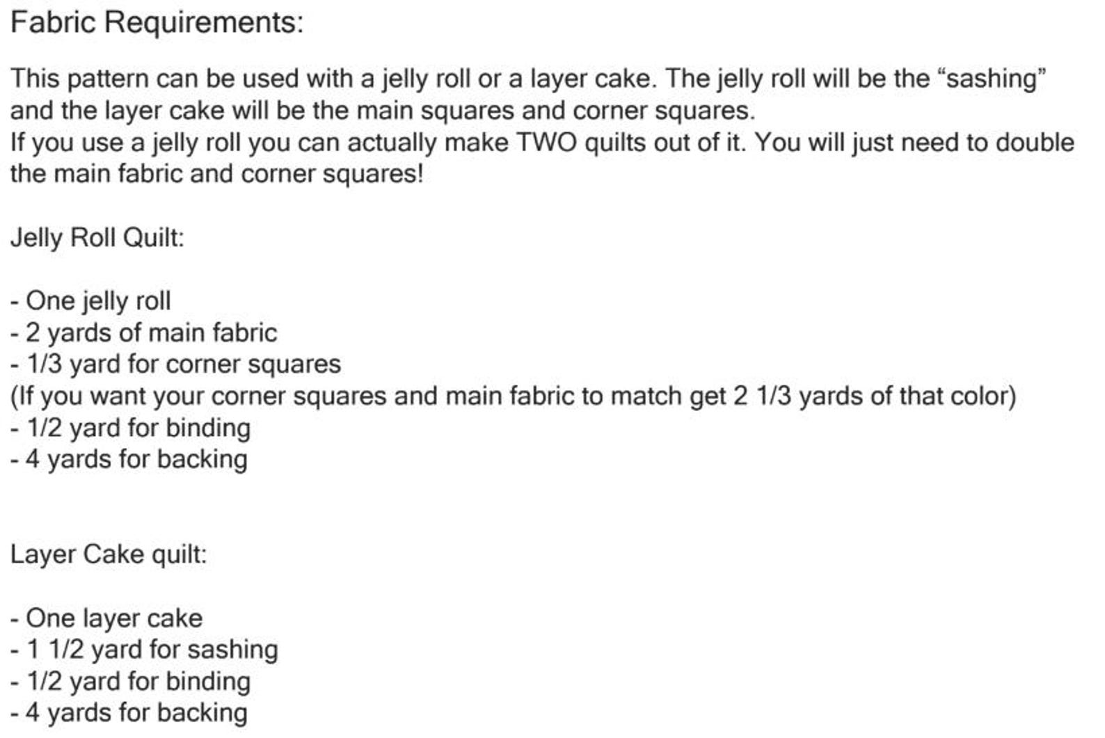 Layer Cake Quilt Pattern - Jelly Roll Quilt Pattern - Beginner Friendly ...