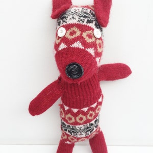 Plüschtier, Plüschtier, Fairisle Fair Isle, Kinderzimmer Geschenk, Handgemachtes Tier, Wohndeko, Spielzeug Hund, WeihnachtsgeschenkIdeen