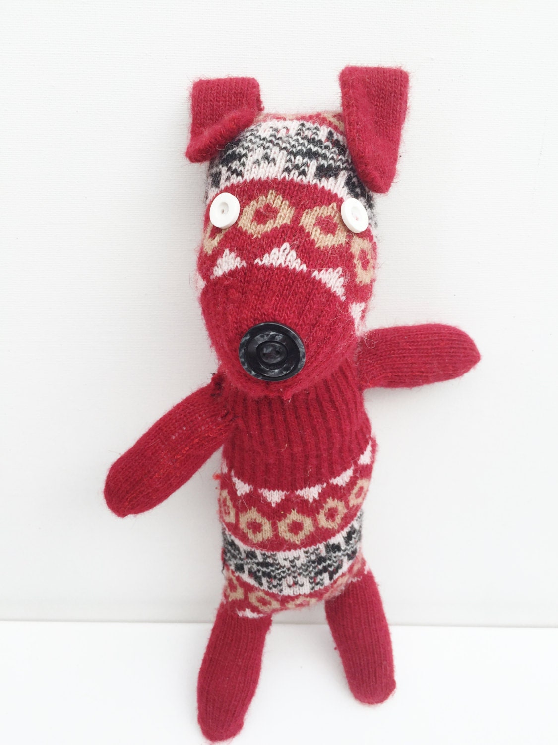 Dog Soft Toy, Puppy, Stuffed Animal, Plush Animal, Fairisle Fair Isle ...