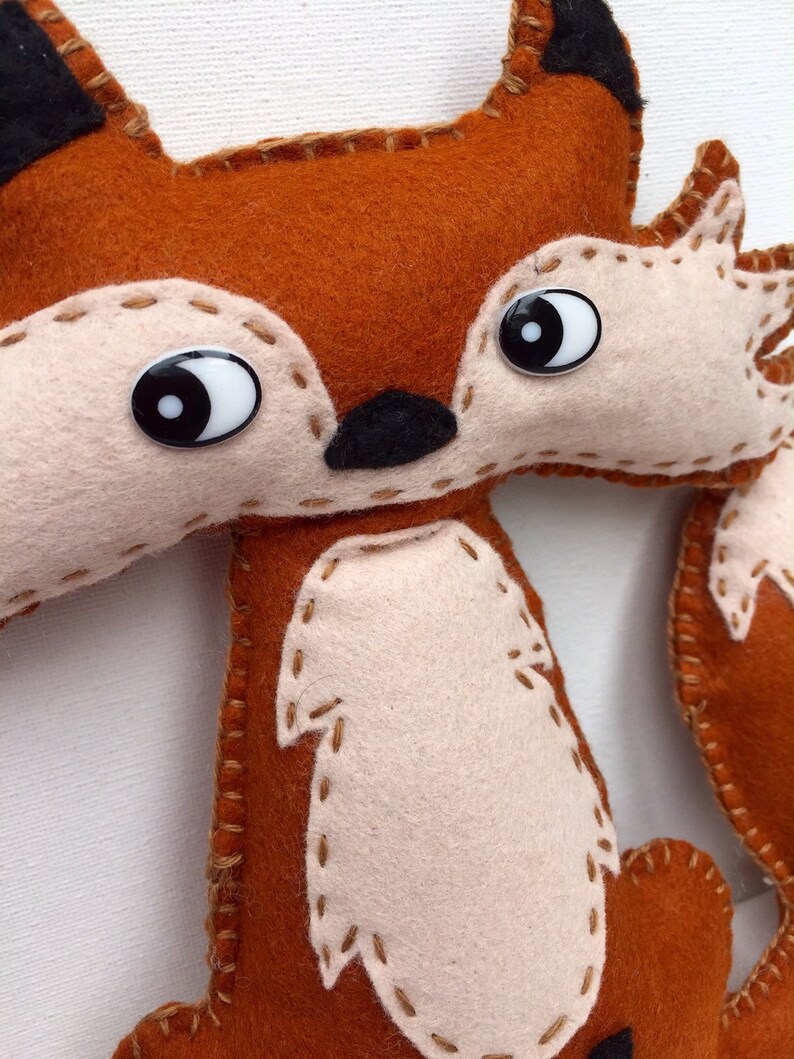 Fox Soft Toy Felt Fabric Stuffed Animal Baby Girl Boy Etsy