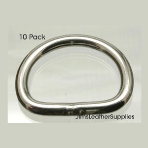 1" Stainless Steel D ring (Dee) Welded - 10 pack - 5mm (#691)