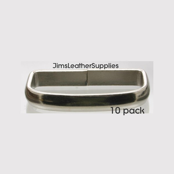 1 1/2" nickel plated belt keeper 10 pack - heavy duty nickel plated steel deluxe belt keepers (#617)